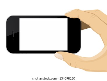 Hand Holding a Mobile Phone