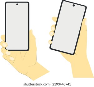 Hand, die ein Mobiltelefon hält