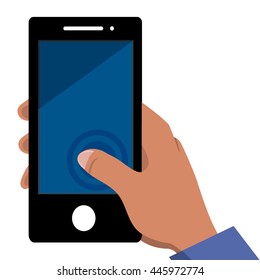 Hand holding mobile phone