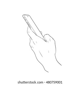 hand holding mobile phone