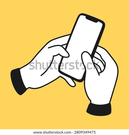 Hand Holding Mobile Phone with Blank Screen Vector Illustration