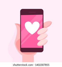 Hand Holding Black Mobile Phone Isolated Stock Vector (Royalty Free ...