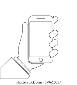 4,564 Hand holding phone silhouette Stock Vectors, Images & Vector Art ...