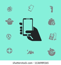 Hand holding a mobile phone vector illustration