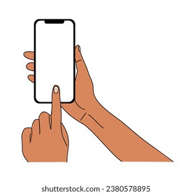 Vector de teléfono móvil de mano aislado en blanco