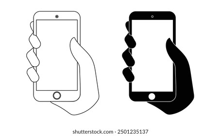 Plantilla de Ilustración vectorial de teléfono móvil de mano