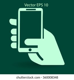 Hand holding a mobile phone vector illustration