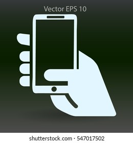 Hand holding a mobile phone vector illustration