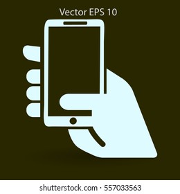 Hand holding a mobile phone vector illustration