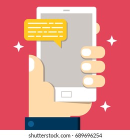 Hand Holding A Mobile Phone Vector