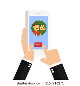 Hand holding mobile smart 