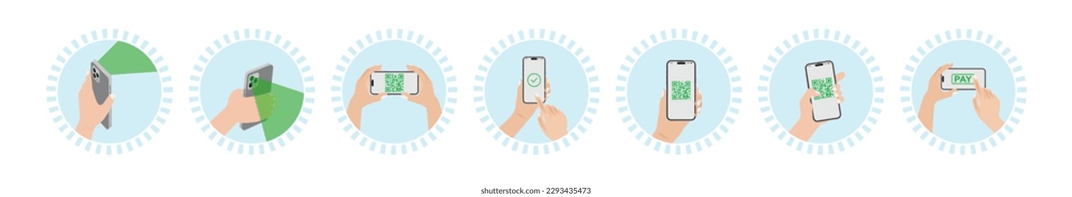 Hand holding mobile smart phone with mobile payment app icon. Successful completion of ePayment. Hand drawn style vector design illustrations.