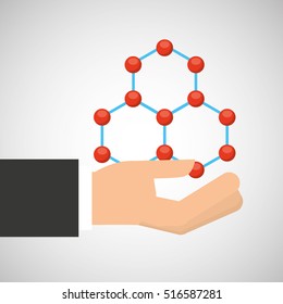 hand holding molecule research vector illustration eps 10