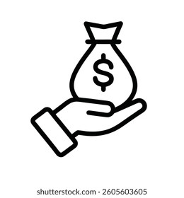 A Hand Holding a Money Bag with a Dollar Sign Inside
