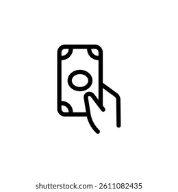 Hand holding a money bill. Suitable for finance, banking, payment, and business