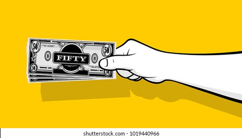 Hand holding money bills