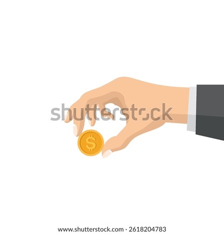 hand holding money coin vector illustration design