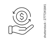 Hand holding money cycle icon design