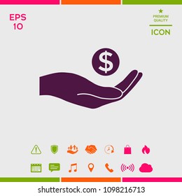Hand holding money - dollar symbol