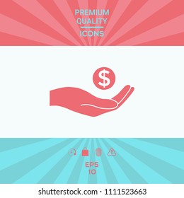 Hand holding money - dollar symbol