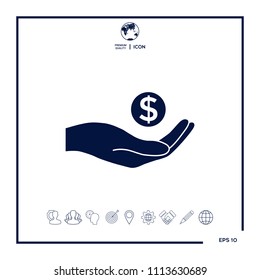 Hand holding money - dollar symbol