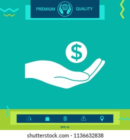 Hand holding money - dollar symbol