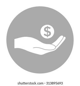 Hand holding money - dollar symbol.