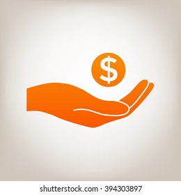 Hand holding money - dollar symbol
