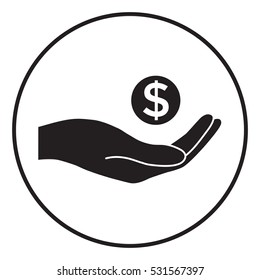 Hand holding money - dollar symbol