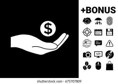 Hand holding money - dollar symbol