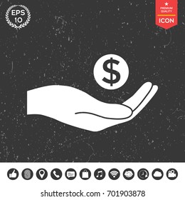 Hand holding money - dollar symbol