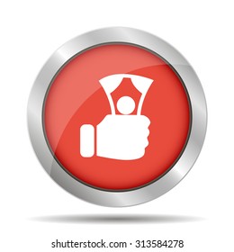 hand holding money icon. Flat design style eps 10