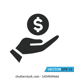 hand holding money icon vector template