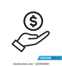 hand holding money icon vector template