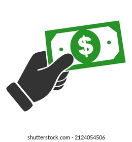 Hand holding money illustration vector design