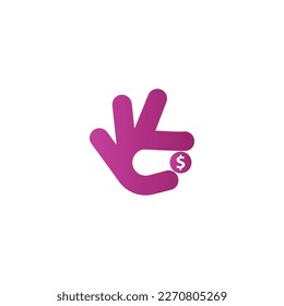 hand holding money logo money donation simple symbol
