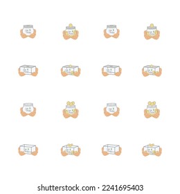 Hand Holding Money Save Box and Jar Collection