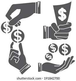 hand holding money sign