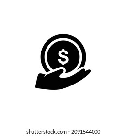 Portar dinero globo globo simple vector de icono plano