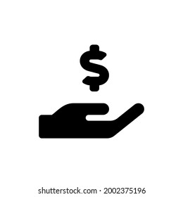 Hand holding money vector icon. Hand with dollar symbol isolated. Vector illustration EPS 10