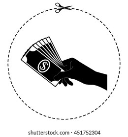 hand holding money vector icon