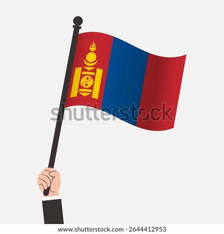 Hand Holding Mongolia Waving Flag