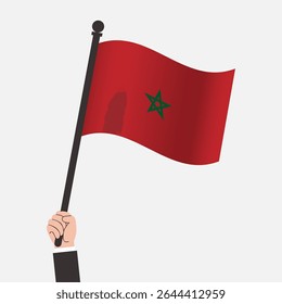 Hand Holding Morocco Waving Flag