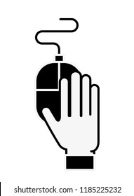 hand holding mouse device equipment