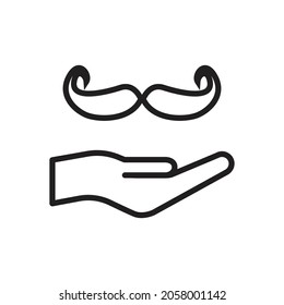 Hand holding moustache icon design vector illustration