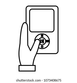 hand holding mp3 music device image