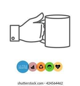Hand holding mug