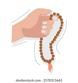 Hand Holding Muslim Prayer Beads