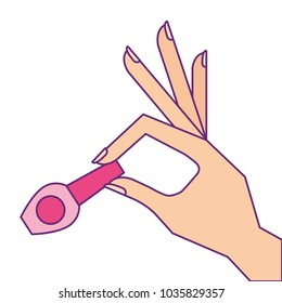 hand holding nail polish fashion icon