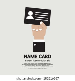 Hand Holding Name Card Vector Illustration
